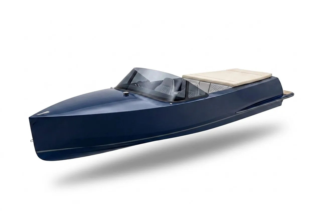 NTone 710 all-electric boat by NT Systems on a white background