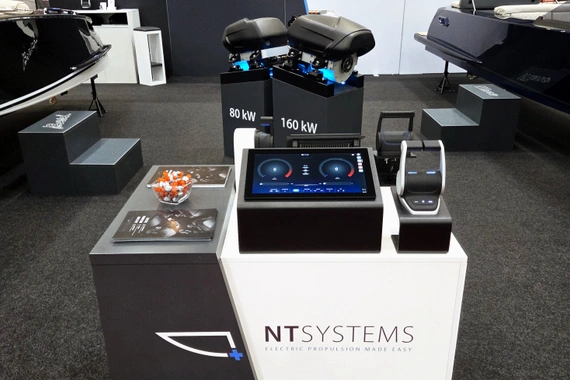 Integrated NT Systems helm, touchscreen interface, digital controls, and propulsion units