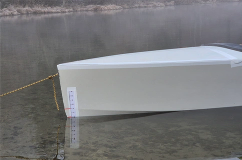 NT Systems demo vessel during its first buoyancy test on the water